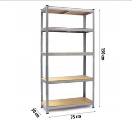 Uzglabāšanas statīvs metāls Humberg 150 x 75 x 30 cm cena un informācija | Saimniecības plaukti | 220.lv