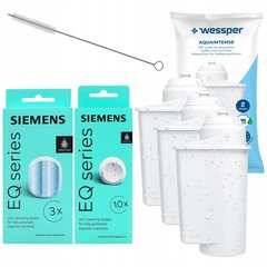 3x Wessper filtrs Siemens EQ kafijas automātam + 2x oriģinālās Siemens TZ tabletes cena un informācija | Kafijas automātu piederumi | 220.lv