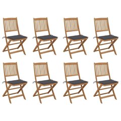 Saliekami āra krēsli ar matračiem , 8 gab., brūni cena un informācija | Dārza krēsli | 220.lv