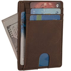 Rfid maks Slim Leather Card case Dokumenti 4 cena un informācija | Vīriešu maki, karšu maki | 220.lv