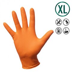 Maxter nitrila cimdi, max grip, oranžs XL izmērs 900 gab. cena un informācija | Darba cimdi | 220.lv