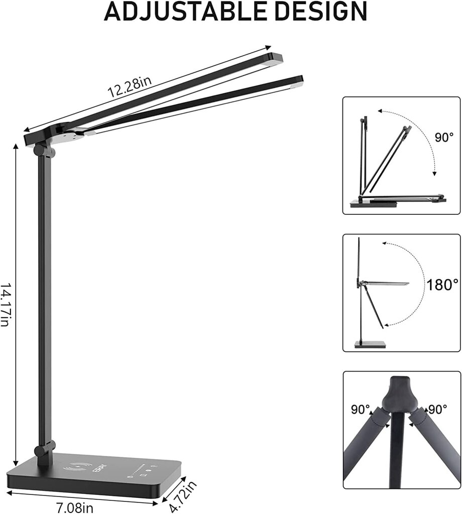 ERAY LED galda lampa ar bezvadu lādētāju цена и информация | Galda lampas | 220.lv