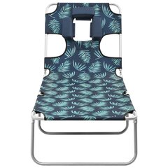 Saliekamā gulta ar spilvenu, zila cena un informācija | Sauļošanās krēsli | 220.lv