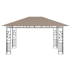 dārza nojume ar moskītu tīklu, 4x3x2,73 m, 180g/m², pelēkbrūna цена и информация | Беседки, навесы, тенты | 220.lv