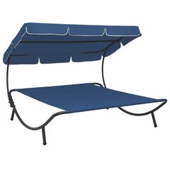 āra atpūtas gulta ar jumtu, zila cena un informācija | Sauļošanās krēsli | 220.lv