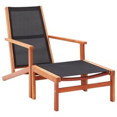 dārza krēsls ar kāju balstu, eikalipta masīvkoks un tekstilēns cena un informācija | Dārza krēsli | 220.lv