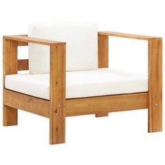 dārza krēsls ar matraci, krēmbalts, akācijas masīvkoks cena un informācija | Dārza krēsli | 220.lv