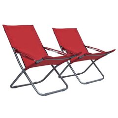 salokāmi pludmales krēsli, 2 gab., sarkans audums cena un informācija | Dārza krēsli | 220.lv