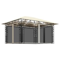 - dārza mēbeles ar kukaiņu tīklu un spuldzēm, krēms, 4x3x2,73m цена и информация | Беседки, навесы, тенты | 220.lv