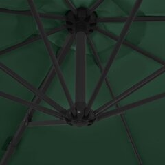 saulessargs ar tērauda kātu, 300 cm, zaļš cena un informācija | Saulessargi, markīzes un statīvi | 220.lv