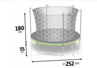 Neo-Sport batuts ar tīklu 252 cm cena un informācija | Batuti | 220.lv