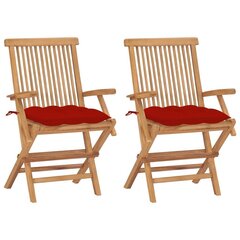Dārza krēsli , sarkani matrači, 2 gab. cena un informācija | Dārza krēsli | 220.lv