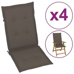 dārza krēslu matrači, 4 gab., 120x50x3 cm, pelēkbrūni cena un informācija | Krēslu paliktņi | 220.lv
