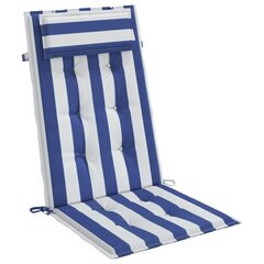 krēslu spilveni, 4 gab., zilas un baltas svītras, audums cena un informācija | Krēslu paliktņi | 220.lv