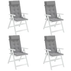 dārza krēslu spilveni, 4 gab., oksforda audums, pelēki cena un informācija | Krēslu paliktņi | 220.lv