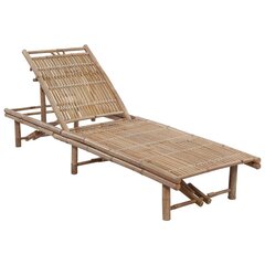 dārza sauļošanās zvilnis ar matraci, bambuss cena un informācija | Sauļošanās krēsli | 220.lv