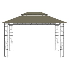 dārza nojume, 4x3x2,7 m, pelēkbrūna, 160 g/m² цена и информация | Беседки, навесы, тенты | 220.lv