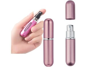 TRAVEL PERFUME ATOMIZER 5ML DOSER rozā krāsā cena un informācija | Kosmētikas somas, spoguļi | 220.lv