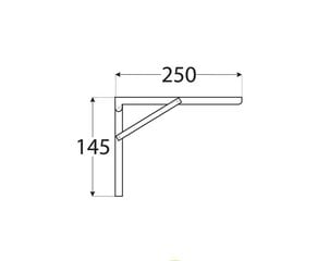 Hromēts saliekams kronšteins 250x145 mm cena un informācija | Saimniecības plaukti | 220.lv