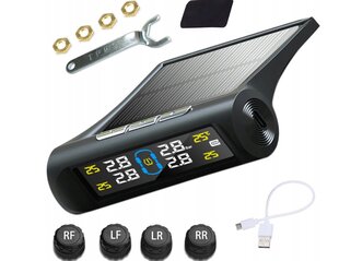 4x riepu spiediena sensori TPMS SOLAR LCD cena un informācija | Auto piederumi | 220.lv