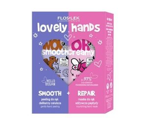 Flos-Lek Lovely Hands Комплексный уход за руками: Пилинг 50 г + Маска 50 мл цена и информация | Кремы, лосьоны для тела | 220.lv