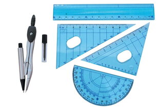 Ģeometriskais komplekts un kompass 6 elementi Titanum cena un informācija | Kancelejas preces | 220.lv
