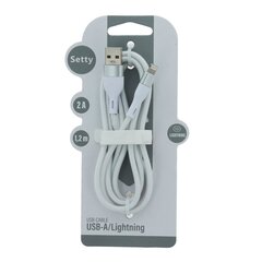 Setty USB - Lightning cable 1,2 m 2A KNA-L-1.220 white цена и информация | Кабели для телефонов | 220.lv