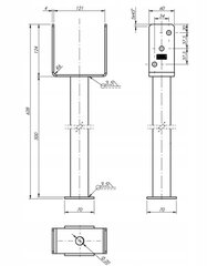 Kolonnas pamatne Cinkota enkurskrūve 121x624x124mm cena un informācija | Žogi un piederumi | 220.lv