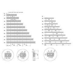 Gultņu sliedes GTV, 45x300mm цена и информация | Выдвижные ящики, ящики для постельного белья | 220.lv