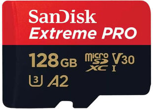 Sandisk microSDXC 128GB Extreme Pro + adapter цена и информация | Карты памяти для мобильных телефонов | 220.lv