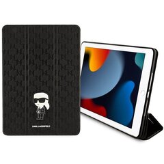 Karl Lagerfeld KLFC10SAKHPKK iPad 10.2" Folio Magnet Allover Cover czarny|black Saffiano Monogram Ikonik цена и информация | Чехлы для планшетов и электронных книг | 220.lv