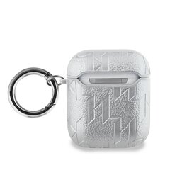 Karl Lagerfeld PU Embossed Choupette Head Case for AirPods 1|2 Silver цена и информация | Аксессуары для наушников | 220.lv