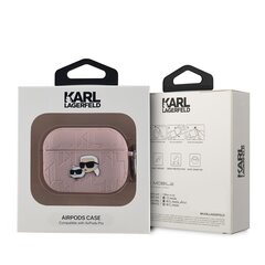 Karl Lagerfeld PU Embossed Karl and Choupette Heads Case for AirPods Pro Pink цена и информация | Аксессуары для наушников | 220.lv