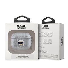 Karl Lagerfeld PU Embossed Karl Head Case for AirPods Pro 2 Silver цена и информация | Аксессуары для наушников | 220.lv