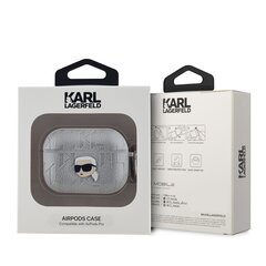 Karl Lagerfeld PU Embossed Karl Head Case for AirPods Pro Silver цена и информация | Аксессуары для наушников | 220.lv