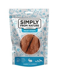 Simply From Nature Meat Strips ar truša gaļu un burkāniem, 5x80 g cena un informācija | Gardumi suņiem | 220.lv