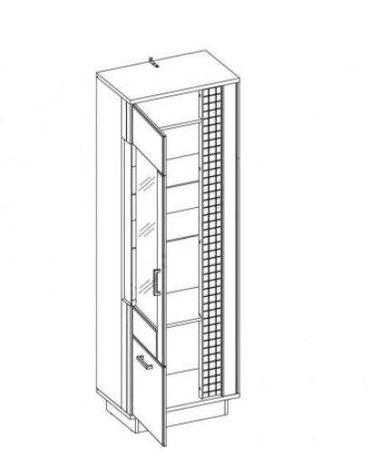 Vitrīna Liveo Marco MR6, 63,5x39,5x192 cm, balta/melna цена и информация | Vitrīnas, bufetes | 220.lv