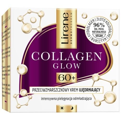 Nostiprinošs sejas krēms Lirene Collagen Glow 60+, 50 ml cena un informācija | Sejas krēmi | 220.lv