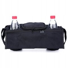 CHILD WALKER ORGANISER Holder Bottle Bag Double WIDE Black цена и информация | Аксессуары для колясок | 220.lv