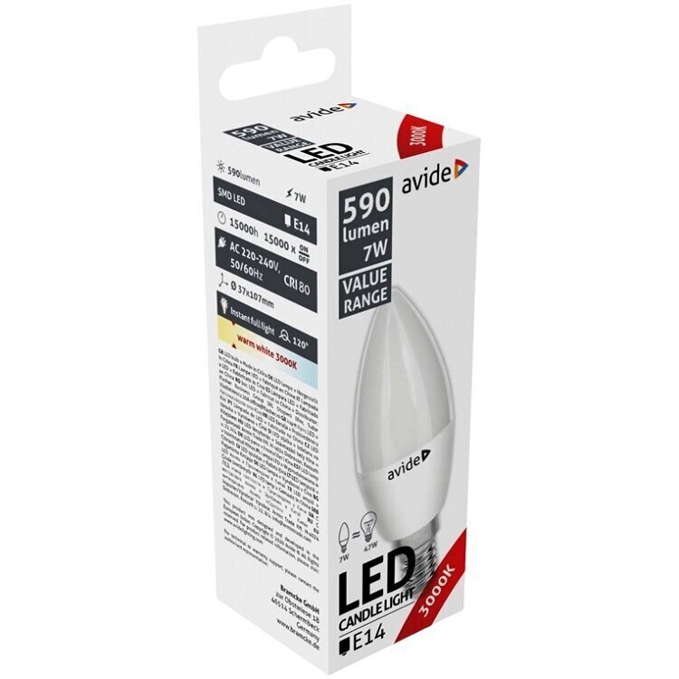 Avide LED spuldze, 7W, E14, 3000K cena un informācija | Spuldzes | 220.lv