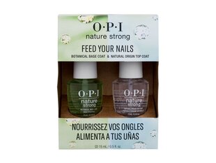 Kosmētikas komplekts OPI Nature Strong: nagu lakas bāze, 15 ml + virskārta, 15 ml cena un informācija | Nagu lakas, stiprinātāji | 220.lv