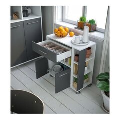 Virtuves ratiņi Eco Trolley balti/pelēks, 80 x 39 x 87 cm цена и информация | Кухонные шкафчики | 220.lv