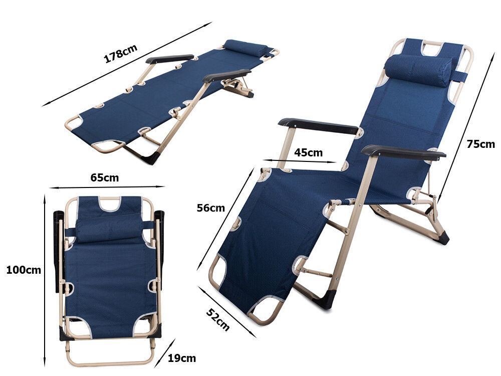 Dārza/pludmales krēsls, zils cena un informācija | Sauļošanās krēsli | 220.lv