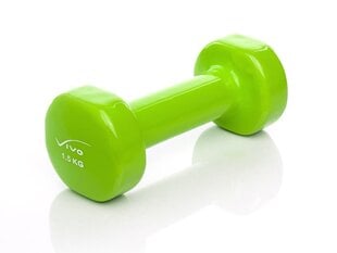 Vinyl Dumbbell 1.5 kg Green - sold single цена и информация | Гантели, гири, штанги | 220.lv