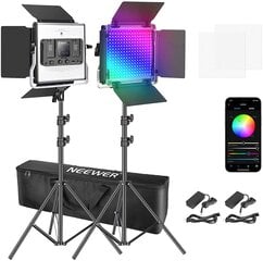 Fotografēšanas gaismas iekārtas Neewer 2x RGB 480 LED, 10096689 cena un informācija | Apgaismojums fotografēšanai | 220.lv
