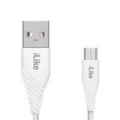 iLike ICM01 Izturīgs TPE USB uz Micro USB Universālais Lādētāja Kabelis 1m Balts cena un informācija | Savienotājkabeļi | 220.lv