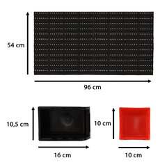 Darbnīcas organizators garāžas sienas instrumentu dēļu plauktu turētāji āķi pakaramais konteineri 48x21x1 cm StoreGD cena un informācija | Rokas instrumenti | 220.lv