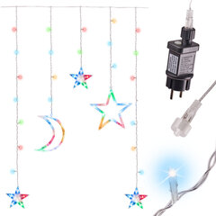 Светодиодные шторы светодиодные звезды 2,5 м 138LED разноцветные  StoreGD цена и информация | Рождественские украшения | 220.lv