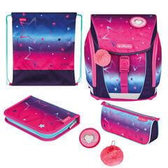 Herlitz skolas soma Filolight Plus - Pink Stars, 16 l cena un informācija | Skolas somas | 220.lv