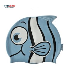 Silikona peldcepure THOMS Fish Light Blue cena un informācija | Peldcepures | 220.lv